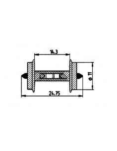 ROCO 40186 DOS EJES DE 11mm CON CONSUMO