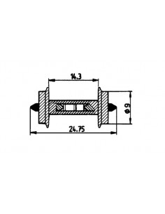 ROCO 40187 DOS EJES DE 9mm CON CONSUMO
