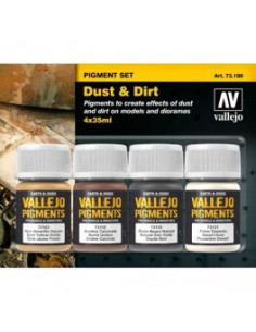 VALLEJO 73190 PIGMENTO PACK POLVO Y SUCIEDAD