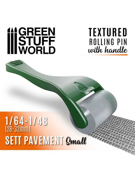 GREENSTUFF RODILLO CON MANGO-ADOQUINES PEQUEÑOS