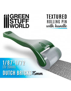 GREENSTUFF RODILLO CON MANGO-LADRILLOS HOLANDESES 15MM